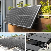 RVPOZWER 400W/200W/100W 12V Doppelseitige Solarmodule Monokristallin 25,5% Hocheffizienz 18BB-Zellen PV-Stromerzeugung für Hausdach Camping