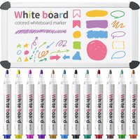 12 Pcs/Colors Whiteboard Erasable Markers - Quick-Drying, High Capacity, - For Teaching, Meetings - Office & School Supplies.