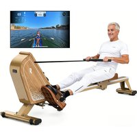 Magnetisches Rudergerät mit Bluetooth-Monitor, 16 Widerstandsstufen, 150kg Belastbarkeit, Vertikale Aufbewahrung