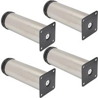 4PCS Stainless Steel Adjustable Furniture Legs 5-25cm | Replacement Feet for Sofa Bed Table Cabinet, Easy Install Durable
