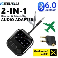 KEBIDU Bluetooth 6.0 Empfänger-Sender 2 in 1 AptX-Adaptive Audio-Adapter Dual Stream Music Wireless Adapter für Auto Flugzeug