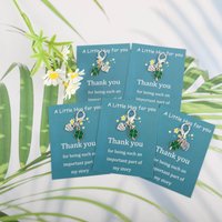 5-piece keychain set with lucky clover & engraved "Thank You" tag, including a card "Thank you for being in my life."