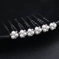Lot de 6 épingles à cheveux de mariée en cristal autrichien et strass, bijoux de tête de mariage en perles, accessoires pour femmes, cadeau de vacances