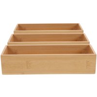 3 Pcs Storage Wooden Box Wood Open Top Makeup ganizer Drawer ganizers For Use Bamboo Utensil Holder Solid Wood Display