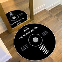 Record Music Cd Carpet Round Game Chair Floor Mat Room Decorated Living Room Lounge Large Area Non-Slip Carpet Bedroom Decor
