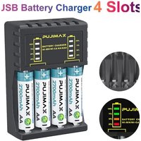 Battery Charger 4 Slots Intelligent LED Indicator USB Charger 1.2V For Rechargeable Ni-MH/Ni-Cd Batteries AAA/AA Battery Charger