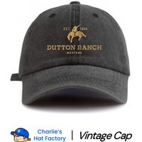 1 pc Dutton Ranch Print Washed Baseball Cap, Classic Casual Stylish Vintage Soft Sweatband Adjustable Size Lightweight Sun UV Pr