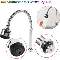 Sink Faucet Easy Using High Quality 304 Stainless Steel Swivel Spout Kitchen Sink Faucet Pipe Fittings Single Handle Connection