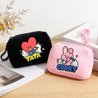 BT21Wallet Kawaii Cartoon Anime COOKY TATA Portable Key Coin Zipper Purse Fashion Macron Color Storage Bags Birthday Party Gift