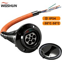 EV Charger Type2 Male Socket 32A IEC 62196 0.5M Cable Car Side EVSE Adaptemeters EV Charging cable