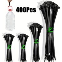 400-teiliges Kabelbinder-Set in verschiedenen Größen, robuste Nylon-Kabelbinder, selbstsichernde Kabelbinder in Schwarz und Weiß für das Heimbüro