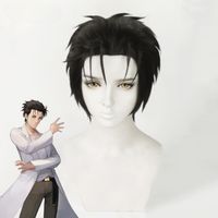 Anime Okabe Rintarou Cosplay Wig Steins Gate Black Hououin Kyoma Wig Mad Scientist Party Okarin Heat Resistant Wigs