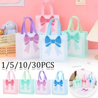 Cartoon Bow Bags Self Sealing Reusable Snack Packaging Portable for Cosmetics Candy Small Items Storage Party Supplies