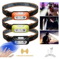 AliExpress ESMARTER Mini Rechargeable Sensor Headlamp with Powerful COB LED USB Head Flashlight for Fishing Camping - Front Lantern Torch Headlights