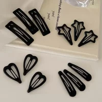 3pcs Girls Sweet Cute Black Hair Clips Korean Fashion Simple Bangs Hairpin Broken Hair Clip Women Forehead Styling Bangs BB Clip