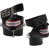 Anime Tokyo Ghoul Mask Kaneki Ken Mask Cosplay Props Halloween Party Masks Anime Stage Performance Mask Zipper Ghoul Mask