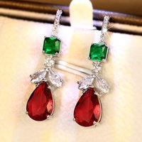 Huitan Modern Style Stylish Pendant Earrings Female Fashion Engagement Jewelry Brilliant Zirconia Accessories for Anniversary