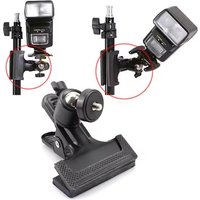 Metal Clip Clamp Holder Flash Auxiliary Desktop Live Streaming 360 Swivel Ball-Head 1/4" Screw for Phone Gopro Dji Action Camera