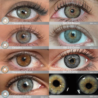 DUOXIU New Colored Contact Lenses 1 Pair Green Iris Natural Pupil Color Circle with Prescription 0-8 Degrees Annual Siri Urban