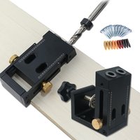 Portable Pocket Hole Jig Kit Inclined Hole Doweling Jig 15 Degree Angle Hole Puncher Household Cabinet Furniture Carpentry Tools