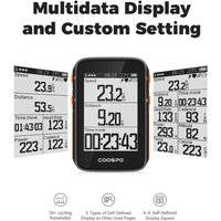 Coospo BC200 GPS Bike Computer 2.4inch ANT+Bluetooth5.0 Bicycle Speedometer Odometer Multi-Language Cycling Support Holder