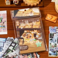 27 Sheets Vintage Cut Film Sticker Book, Japanese Retro Style Stickers for DIY Scrapbooking Journaling Handbook Decoration