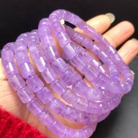 1 Pc Fengbaowu Natural Lavender Amethyst Bracelet 7x9MM Barrel Beads Crystal Reiki Healing Stone Jewelry Gift For Women