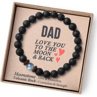 Kirykle Volcanic Stone Bracelet To My Son Stretch Rope Father Day Dad Gift Bracelet Volcanic Stone Moonstone Men Women Bracelet
