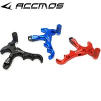 ACCMOS 4 Finger 360° Rotation Aluminum Thumb Trigger Grip Archery Adjustable Compound Bow Release Aids
