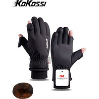 AliExpress NONE KoKossi Winter Gloves Waterproof Antislip Outdoor Sports Ski Cycling Thermal Warm Gloves Two Finger Flip Gloves Motorcycle