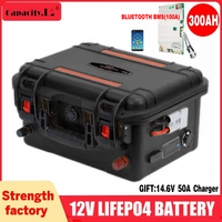 New12V100Ah LiFePo4 Battery 120AH 150AH200AH 12v Rechargeable Lithium Battery Pack300A With Bluetooth BMS for Comping Solar Boat