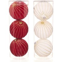 3PCS 15CM Large Size Christmas Ball Ornaments FPainted Flocking Christmas Tree Party Decoration Christmas Spheres Pendant New