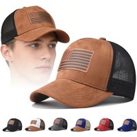 Summer Mesh Flag Label Baseball Cap Men's Street Hip Hop Trucker Caps Women's Outdoor Adjustable Casual Breathable Sunscreen Cap