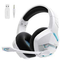 BINNUNE 2.4GHz Wireless Gaming Headset Bluetooth 5.3 Gaming Headphone with Noise Canceling Mic Multi-Platform for PS5/PS4/Switch