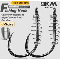 9KM Sprung Fishing Hooks 20~80Pcs Carp Hook Bait Hook Extra Strong Fishing Circle Hook for Freshwater