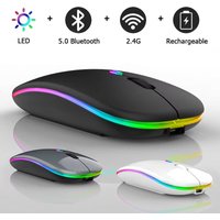 Wireless Mouse Rechargeable Silent LED Backlit Mice PC Laptop Computer Mous BT 2.4GHz Receiver Bluetooth Dual Mode Optical Mice