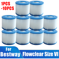Swimming Pool Filter Fit for Bestway Flowclear Size VI Filter Cartridge Lay-Z-Spa - Miami Vegas Palm Springs Paris