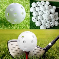 10Pcs Practice Golf Balls Hollow Plastic Golf Training Balls Colored Airflow Golf Balls Swing Practice Driving Range PE Toy Ball
