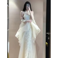 New Summer A Line Fairy Princess 2 Piece Set Women Y2k Cardigan + Long Dress Japanese Sweet Fashion Korea Evening Party Outfits