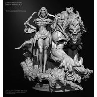 78mm Beauty and The Beast Resin White Models 3D Printed DIY Model Kit Unpainted Unassembled Girl Garage Kits