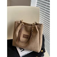 Large-Volume Suede Stylish Commuter Tote Bag For Ladies With One Shoulder Bag