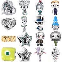 925 Sterling Silver Cartoon Animal Charms Family Tree Mad Hatter MOM Letter Charm Fit Original DIY Accessories For Women