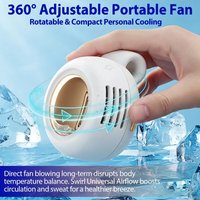 Portable Clip On Bladeless Mini Fan 3 Speed Adjustable Waist Shirt Fan Silent Cooling Fan for Outdoor Camping Travel