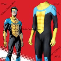 Anime movie Invincible Mark Grayson Cosplay Fantasia Costume Zentai Jumpsuit Adult Men Outfits Disguise Halloween Carnival Party