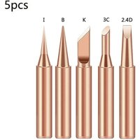 5Pcs I+B+K+2.4D+3C Soldering Iron Pure Copper 900M Soldering Iron Head Set Inside Hot Bare Copper Electric Soldering Iron Tips