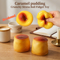 Squishy Caramel Pudding Crunchy Moldable Stress Ball Simulated Fidget Crispy Squeeze Ball Round Blocks Filled ASMR Anti Stress