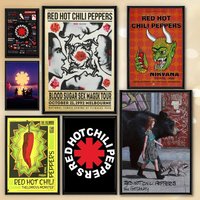 R-Red Hot C-Chili Peppers Poster HD Anime Hot Theme Singer/OST/Movie-Waterproof Self-Stick Band Home Decor