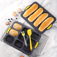 Baking Tools SIlicone Mold Non-Stick Baguette Bread Pan Food Grade for Homemade Bread French Baguette Sandwich Roll Kitchen Tray