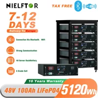 LiFePO4 Battery 48V 100Ah 5KWh 51.2V 100Ah 120Ah 200Ah 300Ah 400Ah 600Ah Lithium Battery Grade A Cells 6000+ Cycle PL EU Stock