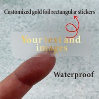 Personalized customized rectangular gold foil, silver foil, rose gold, suitable for gift parties, weddings, office stickers